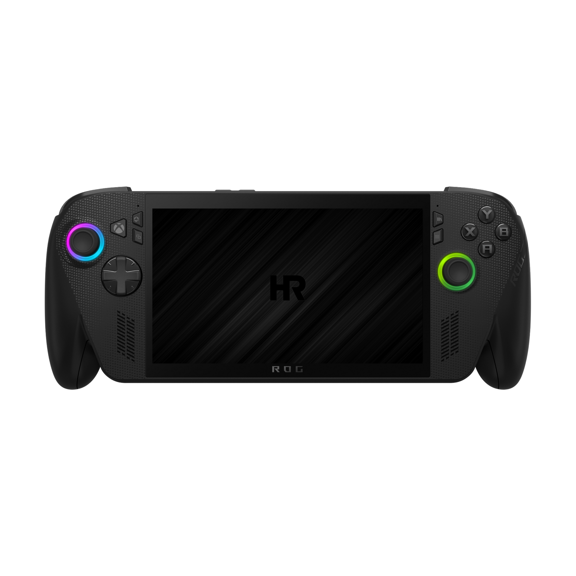 Front view of the black ROG Xbox Ally X gaming handheld