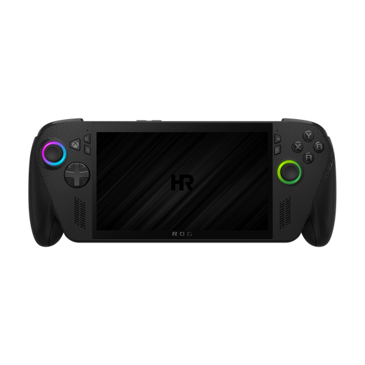 Front view of the black ROG Xbox Ally X gaming handheld
